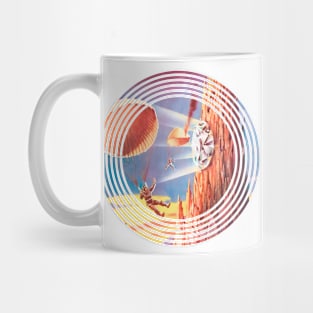 Parachutists Desert Landscape Retro Vintage Mug